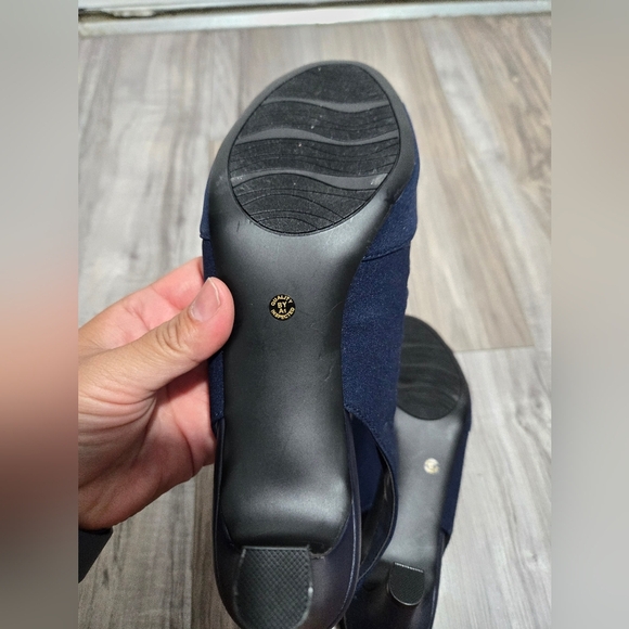 East 5th Womens Neville Round Peep Toe Block Heel Pumps New Sz 10 No Box Blue - Picture 10 of 13